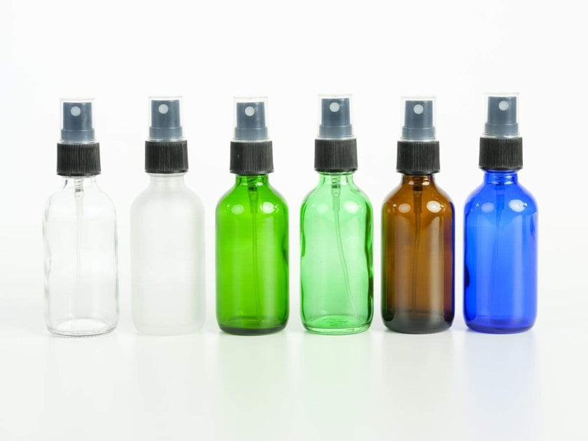 Green glass new arrivals spray bottle