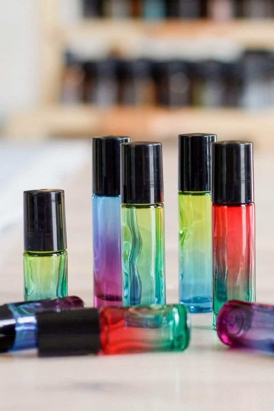 Ombré Glass Roller Bottles - 6pk - Oil Life