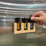 Magnetized Beechwood Essential Oil Trio Holder for 15ml Bottles