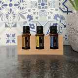 Magnetized Beechwood Essential Oil Trio Holder for 15ml Bottles