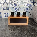 Magnetized Beechwood Essential Oil Trio Holder for 15ml Bottles