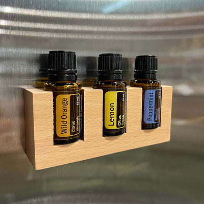 Oil Life: 4-Drawer Tower Essential Oil Storage Display | Acrylic & Bamboo Organizer for 40 Doterra 15ml Bottles | Elegant Home & Office Aromatherapy