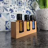 Magnetized Beechwood Essential Oil Trio Holder for 15ml Bottles