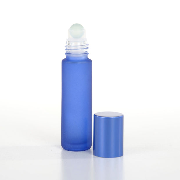 10ml Frosted Bottles with Metallic Lids - 5pk