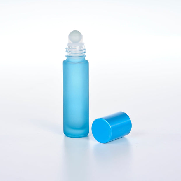 10ml Frosted Bottles with Metallic Lids - 5pk