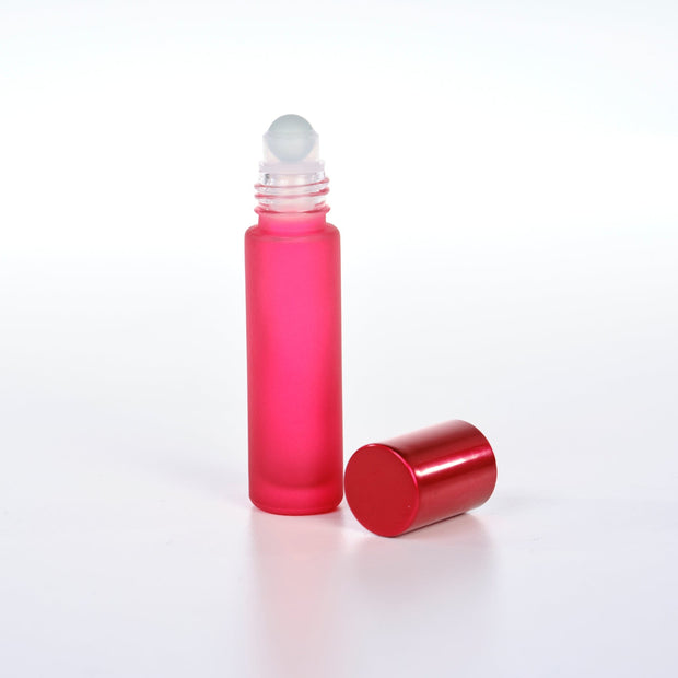 10ml Frosted Bottles with Metallic Lids - 5pk
