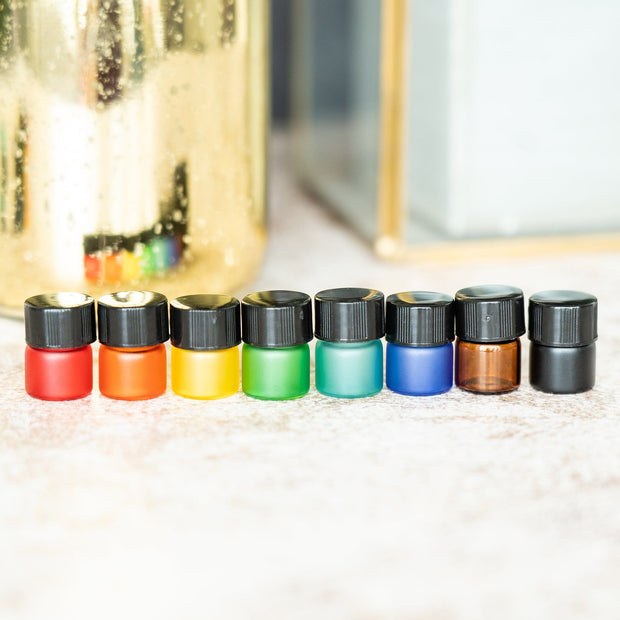 1/4 Dram Frosted Sample Vials w/ Orifice Reducer - 12pk