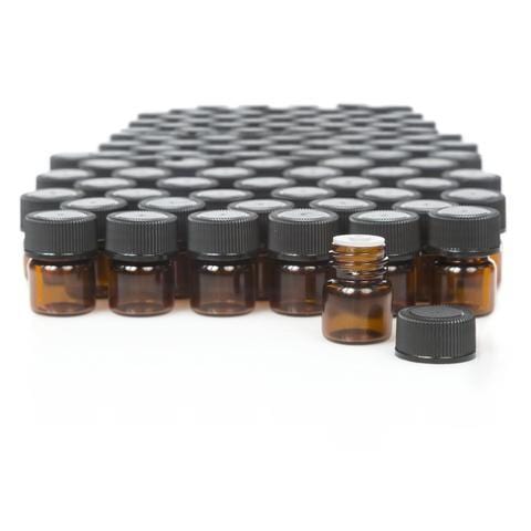 1/4 Dram Glass Sample Vials - 12 Amber