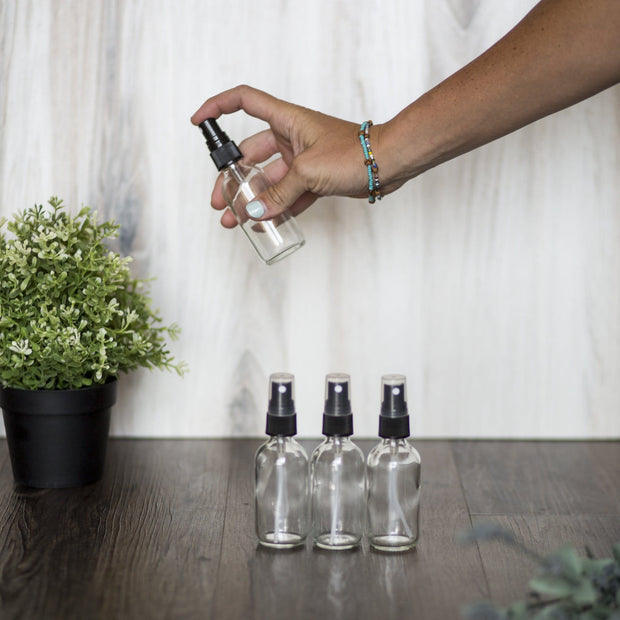 2 oz Glass Bottle with Pump Spray - 4pk