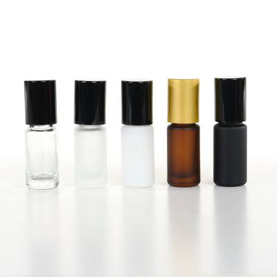 5ml Frosted Bottles with Metallic Lids - 5pk