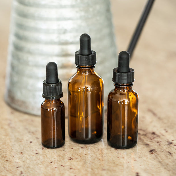 Amber Glass Bottle with Dropper Top 4pk