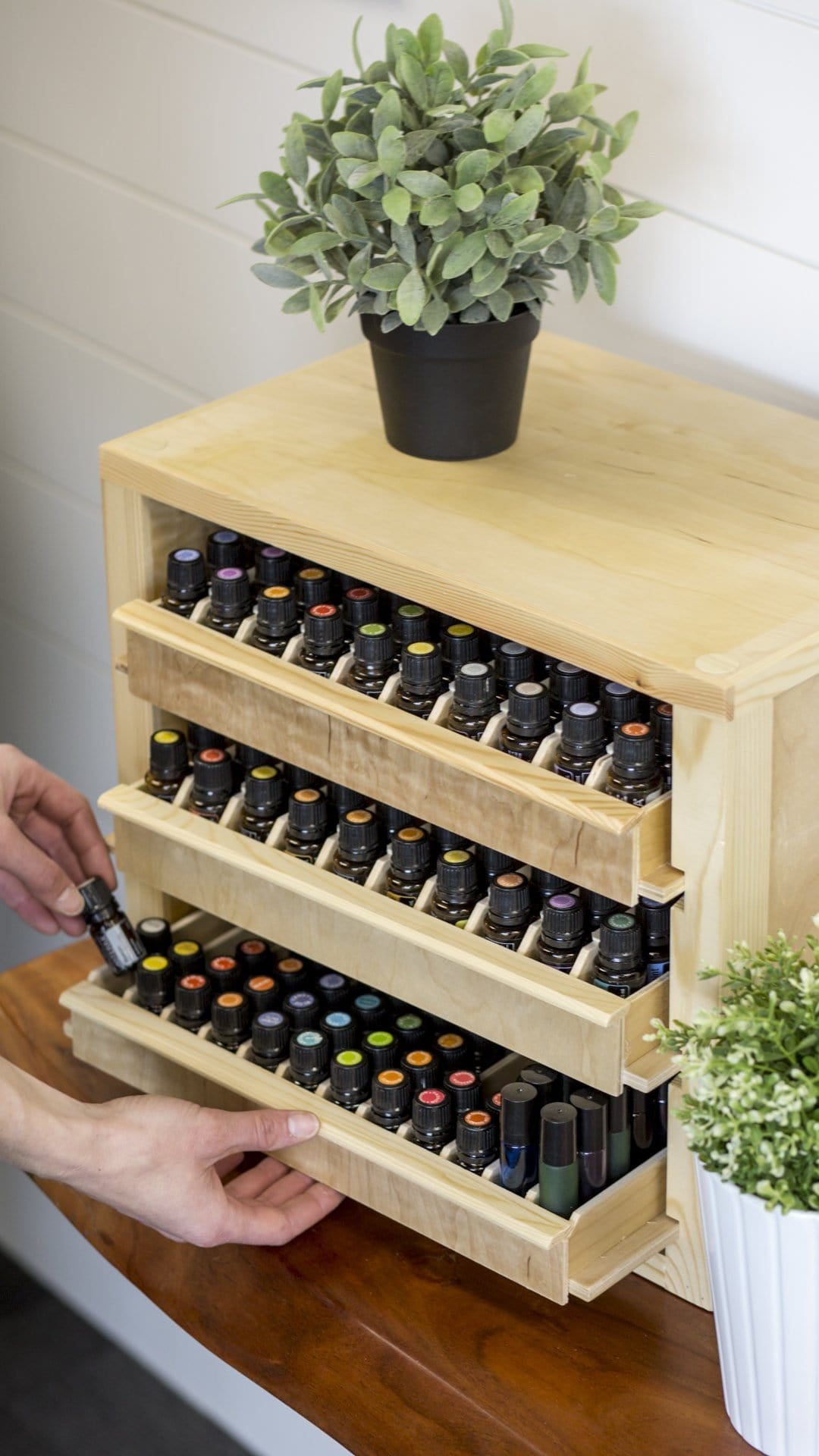 First In First Out Essential Oil Organizer - 9 bottles per row
