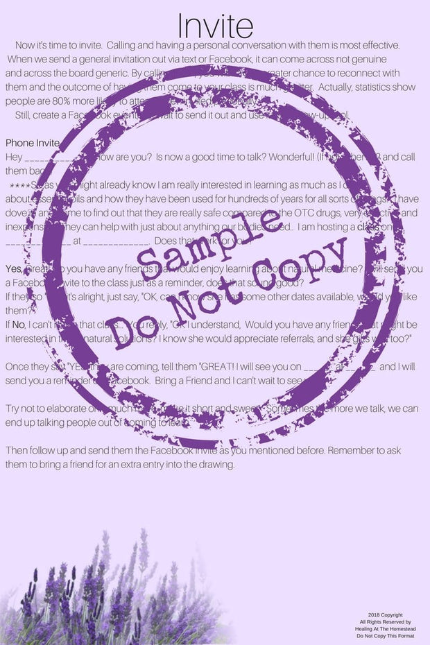 Essential Oil Class Hostess Packet -Download - Oil Life