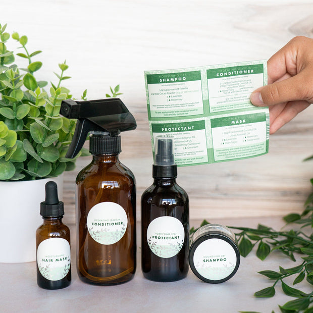 Natural Haircare Luxe Labels with Recipes