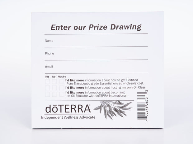 Oil Event Prize Drawing Slips