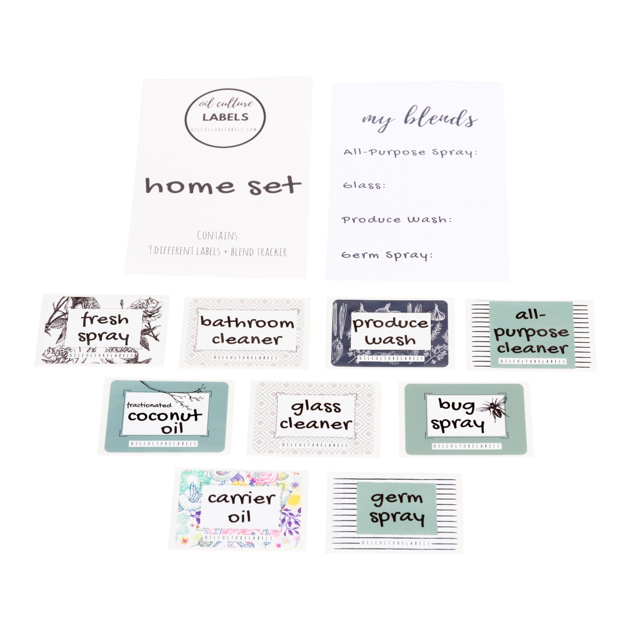 Home Set Labels - Oil Life