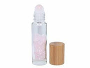 10ml Glass Roller Bottle with Gemstone Rollerball and Chipstones - 6pk