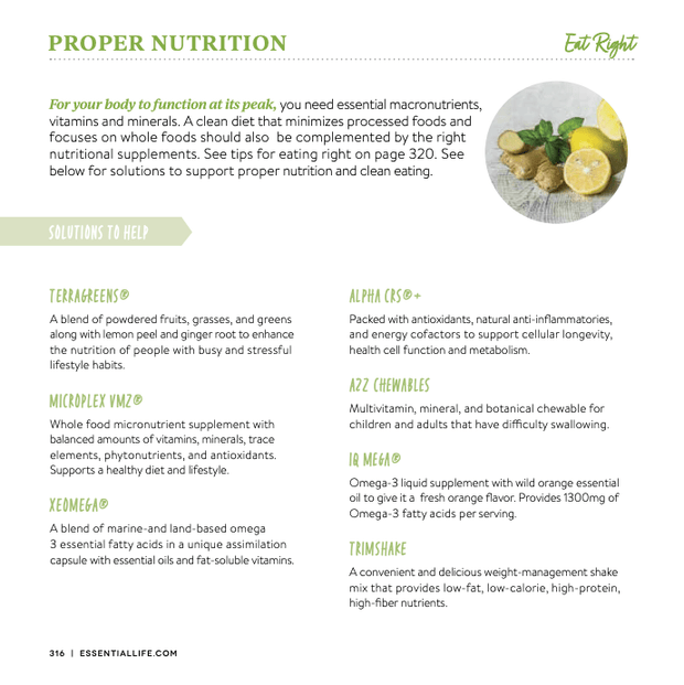 Essential Oils Made Simple Book  - Proper Nutrition