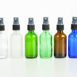 4 oz Glass Bottle with Pump Spray - 4 Pk - 5 Colors Available - Oil Life