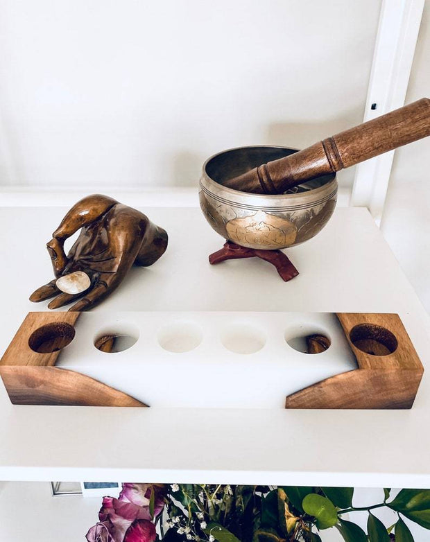 Cookies and Cream, Walnut Essential Oil Display