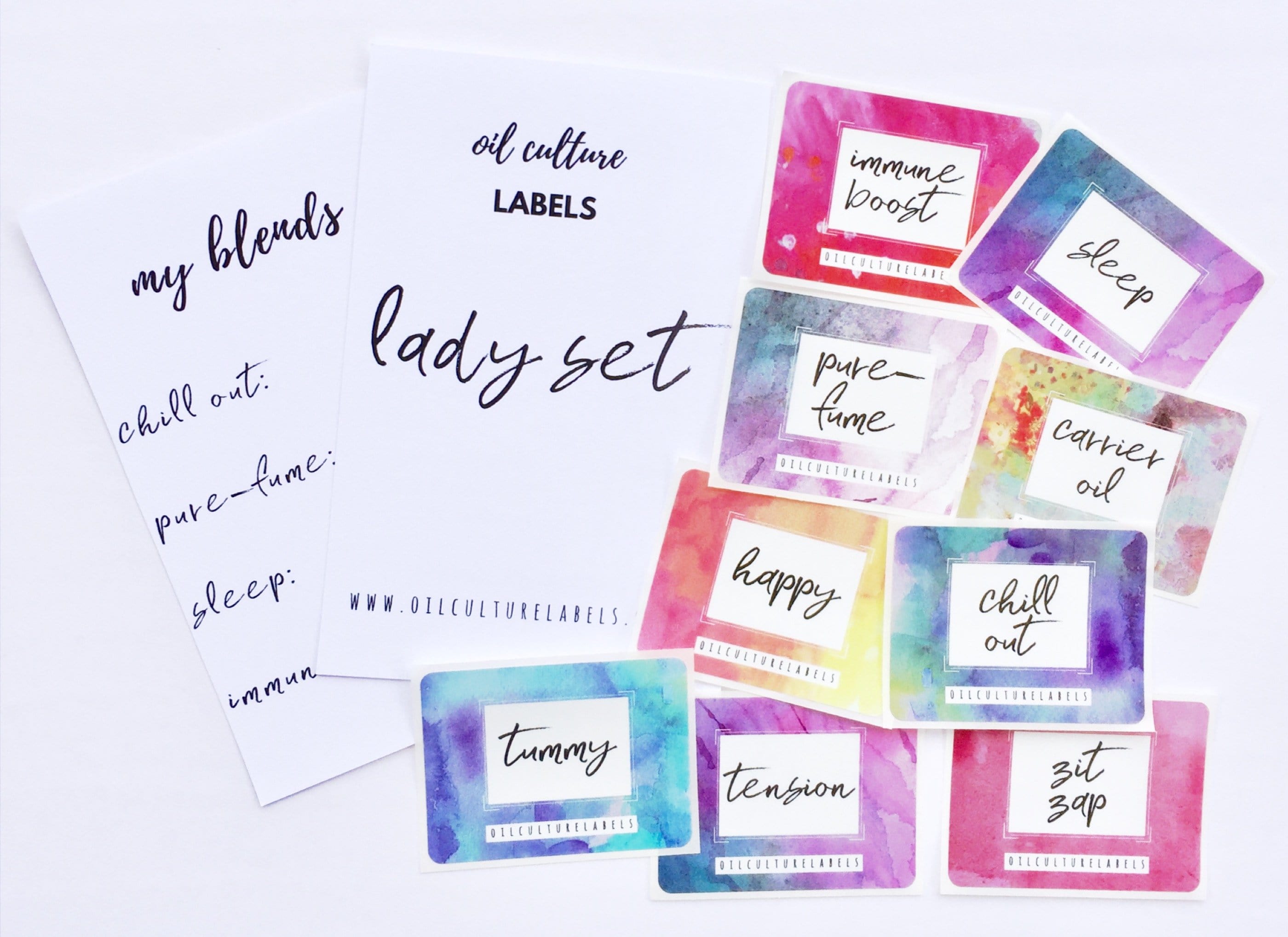 Lady Set Labels - Oil Life